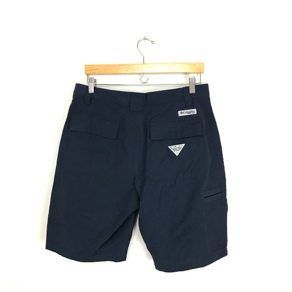 Columbia PFG Men's 32 Shorts Navy Blue Fishing Outdoor Active 100% Polyester B2 - Picture 4 of 8
